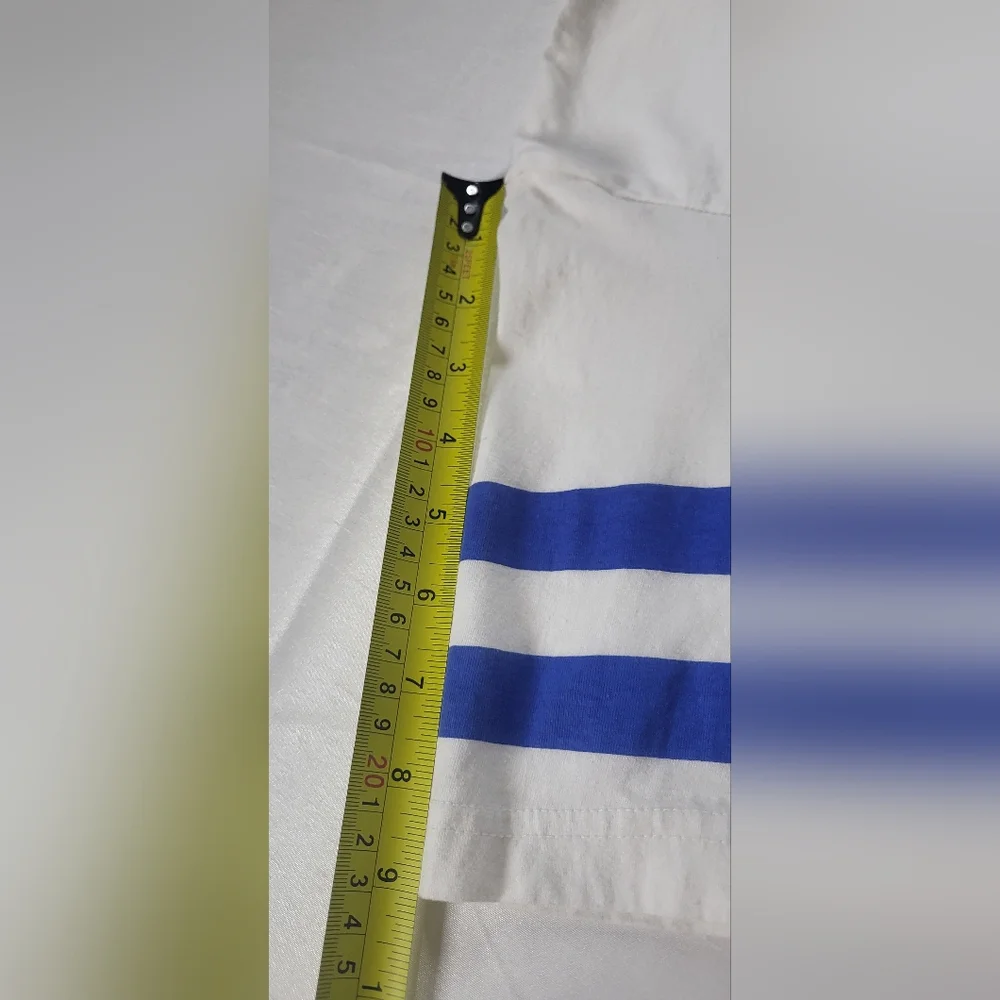 NHL White T-shirt Bud Light Of The Nordiques de W/ Blue Stripes - Picture 12 of 16